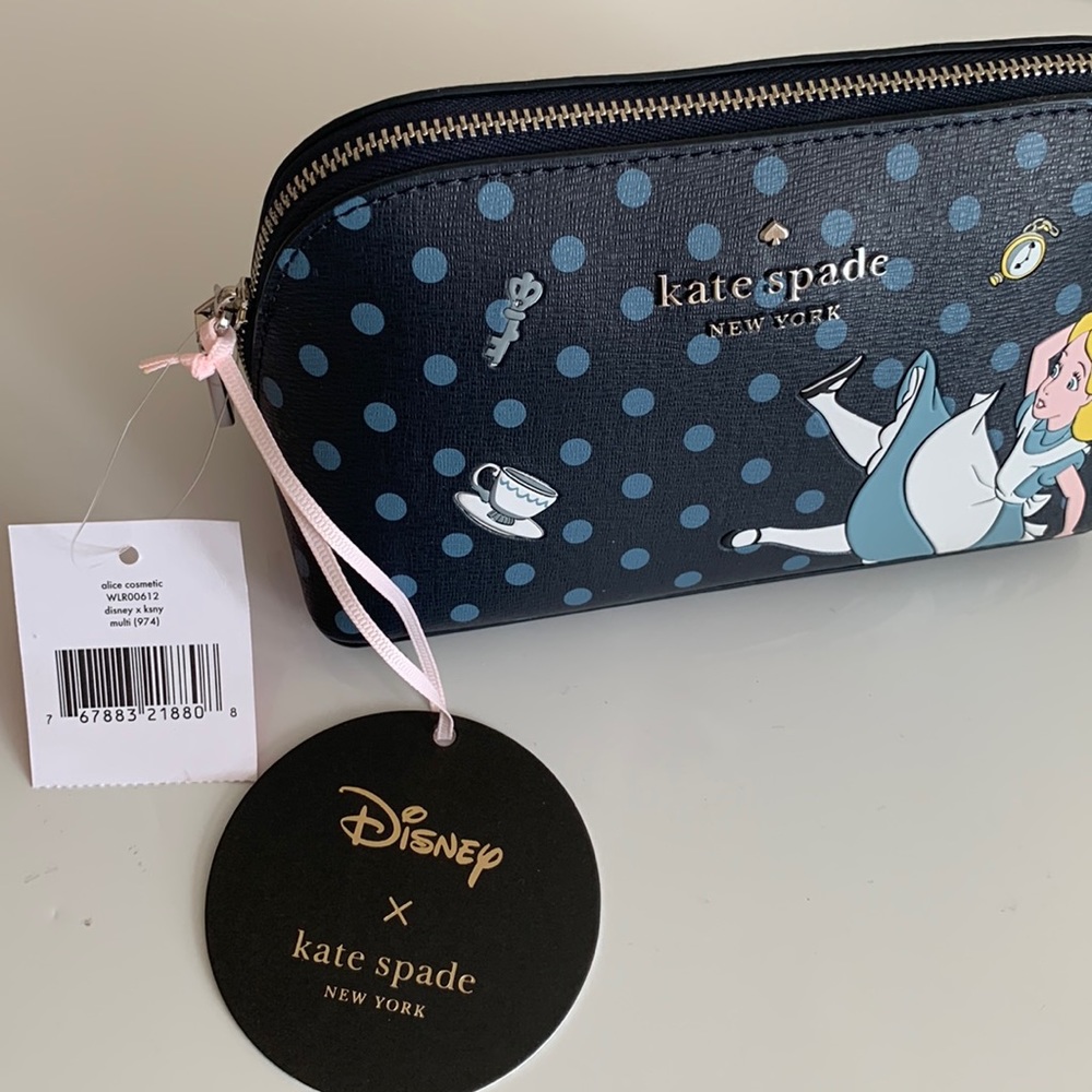NWT! Kate x Disney Alice in wonderland limited edition Cosmetic Bag/pouch. - Picture 7 of 14